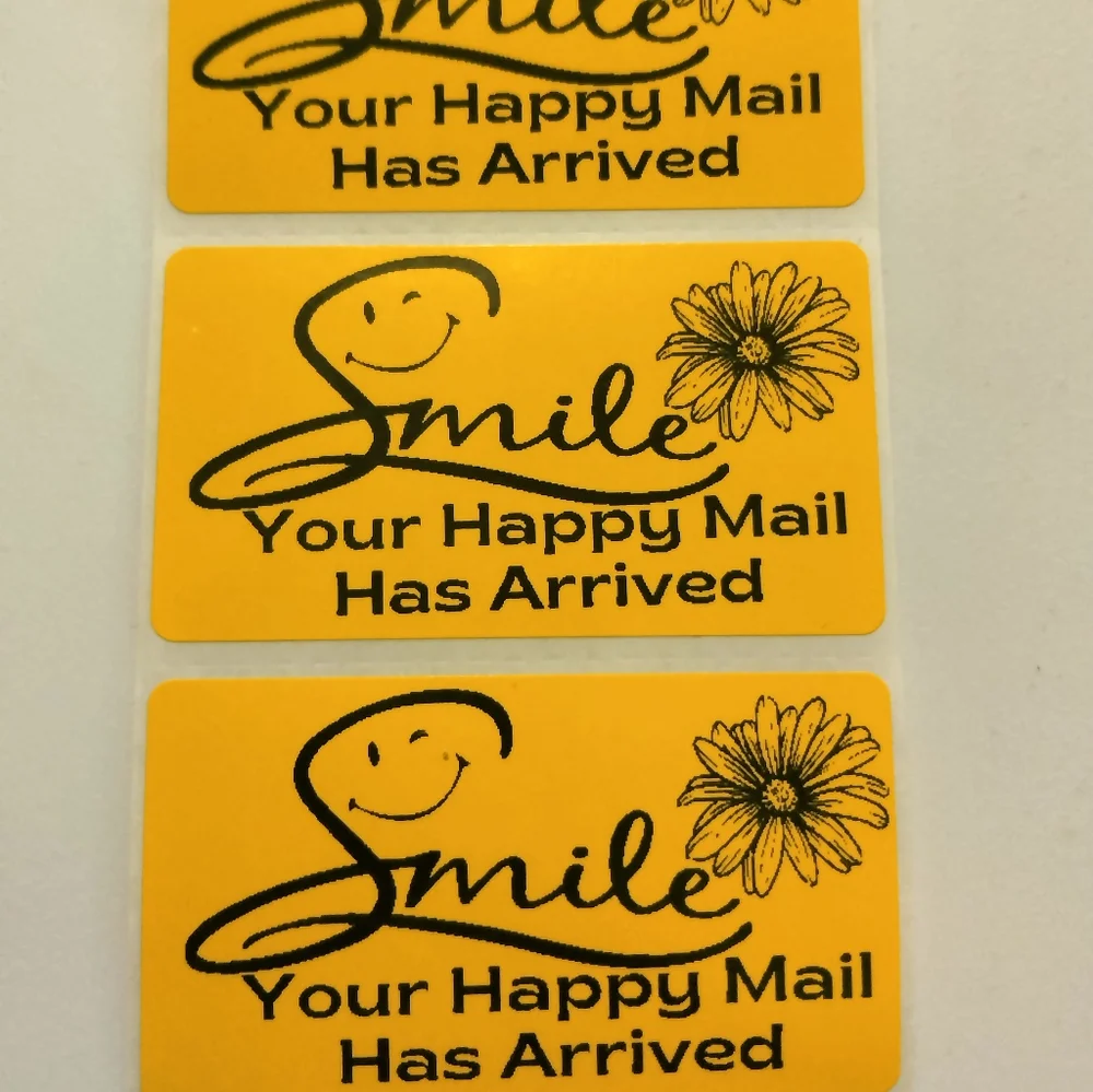 💙100 Smile Happy Mail- Shipping Labels Thermal Packaging Stickers 2.25